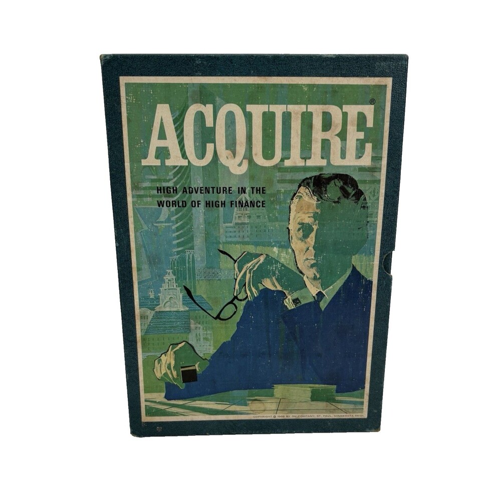 Vintage 1968 Acquire Board Game 3M Bookshelf Complete High Finance Stock Hotels